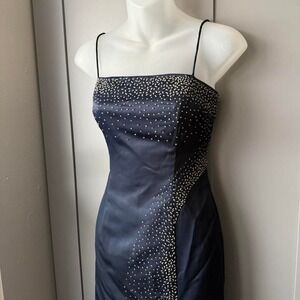 Vintage Morgan & Co Beaded Navy Dress